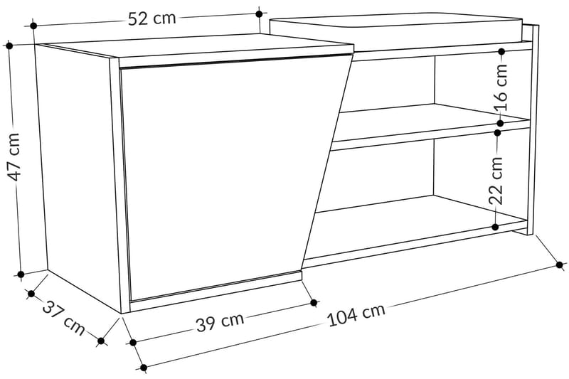 Jektvik Skoskap 104x37 cm - Natur - Oppbevaring - Gangoppbevaring
