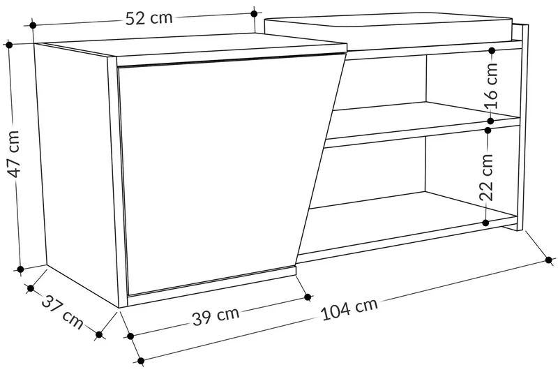 Jektvik Skoskap 104x37 cm - Natur - Oppbevaring - Gangoppbevaring