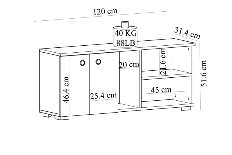 Rinorea Skoskap 120x51,6 cm - Hvit - Gangoppbevaring - Skohylle med benk