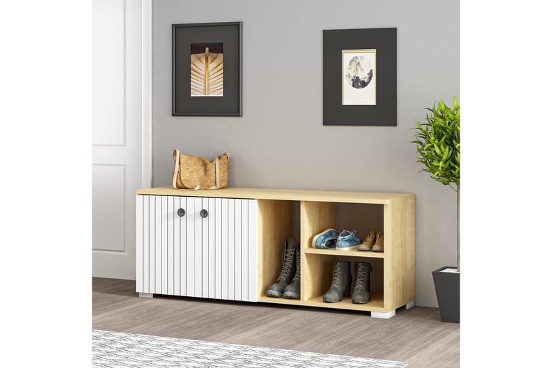 Rinorea Skoskap 120x51,6 cm - Hvit - Oppbevaring - Gangoppbevaring