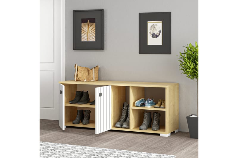 Rinorea Skoskap 120x51,6 cm - Hvit - Oppbevaring - Gangoppbevaring