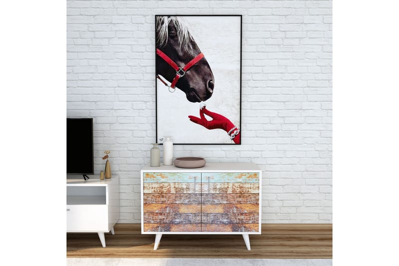 Sarisu Skoskap 50x100 cm - Flerfarget/Hvit - Oppbevaring - Gangoppbevaring