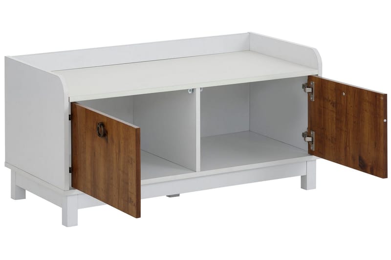 Shellake Skobenk 92x45 cm - Hvit/Natur - Oppbevaring - Gangoppbevaring