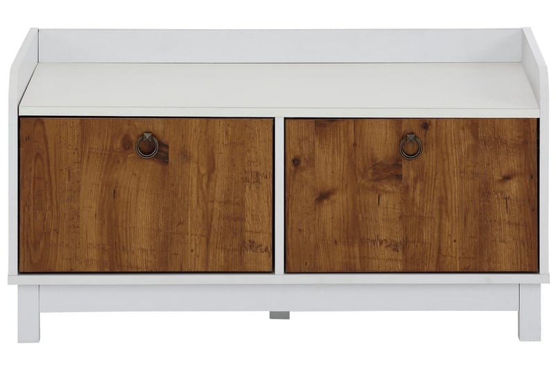Shellake Skobenk 92x45 cm - Hvit/Natur - Oppbevaring - Gangoppbevaring