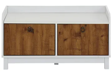 Shellake Skobenk 92x45 cm - Hvit/Natur - Oppbevaring - Gangoppbevaring