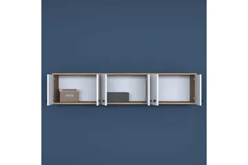 Jaibir Vegghylle 179,6x37,5 cm Brun/Hvit - Hanah Home - Oppbevaring - Hyller - Vegghylle