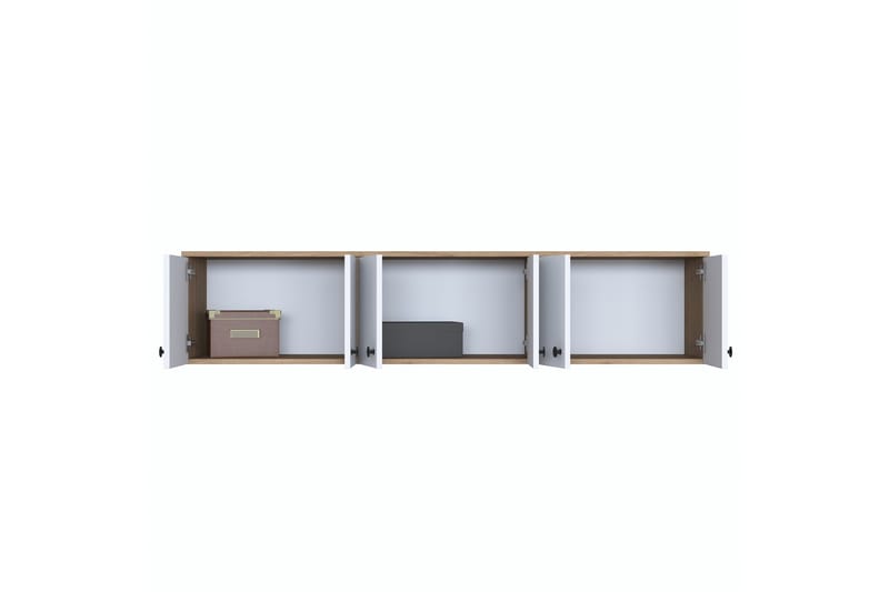Jaibir Vegghylle 179,6x37,5 cm Brun/Hvit - Hanah Home - Oppbevaring - Hyller - Vegghylle
