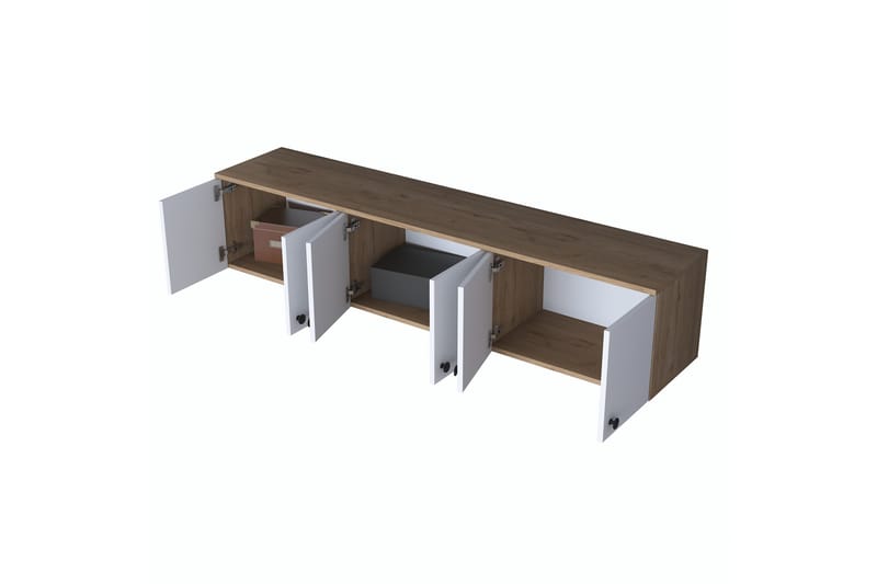 Jaibir Vegghylle 179,6x37,5 cm Brun/Hvit - Hanah Home - Oppbevaring - Hyller - Vegghylle