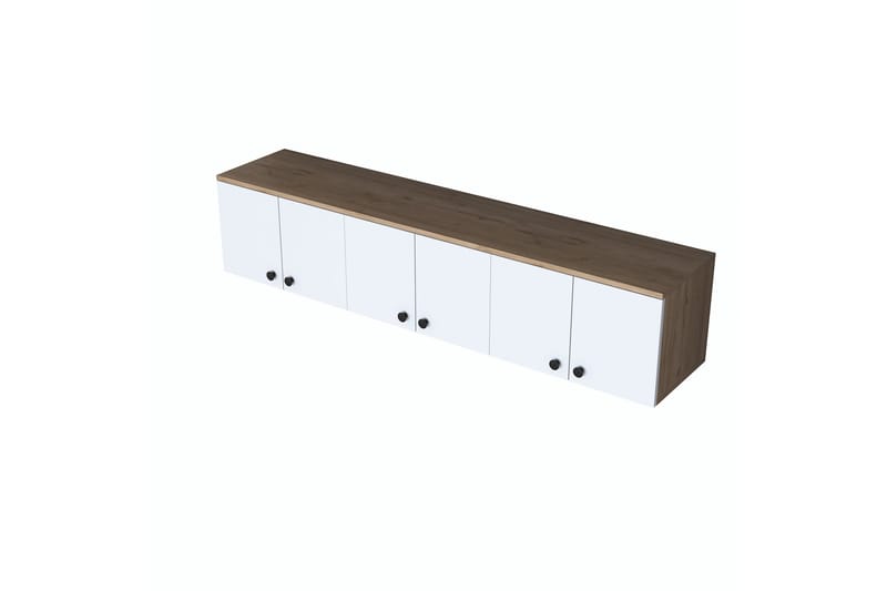 Jaibir Vegghylle 179,6x37,5 cm Brun/Hvit - Hanah Home - Oppbevaring - Hyller - Vegghylle