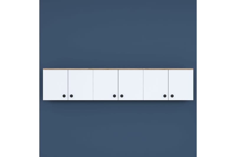 Jaibir Vegghylle 179,6x37,5 cm Brun/Hvit - Hanah Home - Oppbevaring - Hyller - Vegghylle