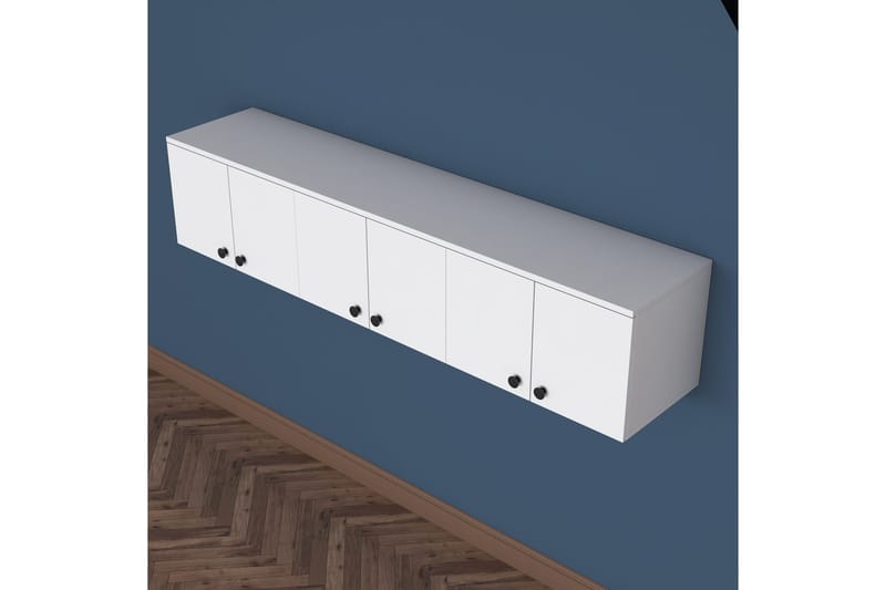 Jaibir Vegghylle 179,6x37,5 cm Hvit - Hanah Home - Oppbevaring - Hyller - Vegghylle