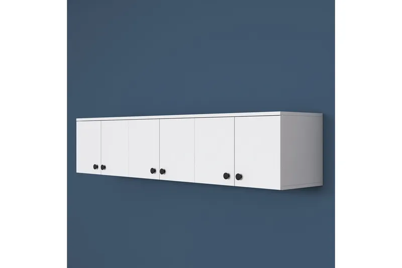 Jaibir Vegghylle 179,6x37,5 cm Hvit - Hanah Home - Oppbevaring - Hyller - Vegghylle