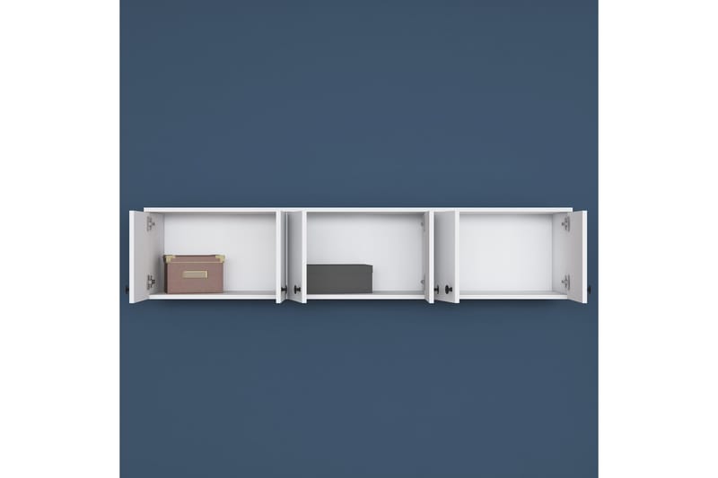 Jaibir Vegghylle 179,6x37,5 cm Hvit - Hanah Home - Oppbevaring - Hyller - Vegghylle