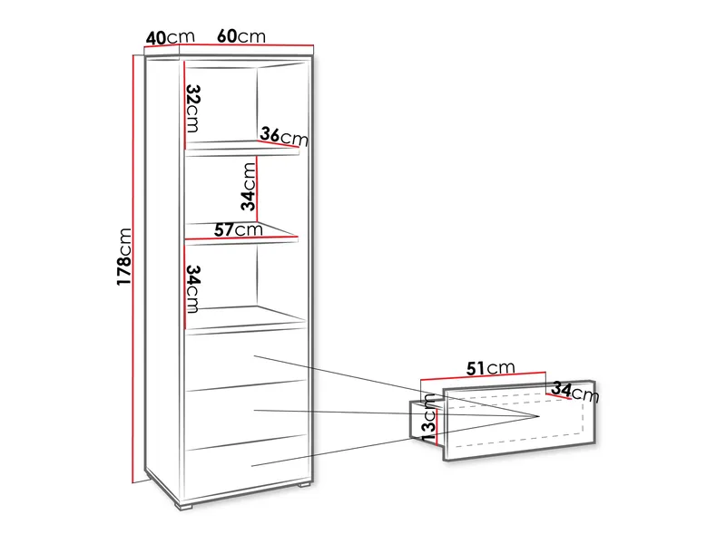 Agawal Bokhylle 60 cm - Brun - Oppbevaring - Hyller - Bokhylle