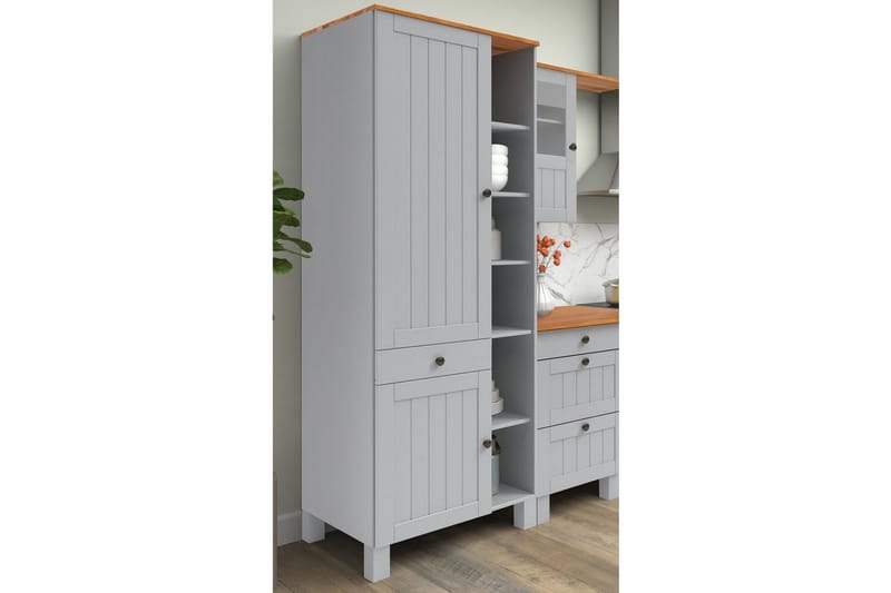 Alby Bokhylle 205x75 cm - Grå - Oppbevaring - Hyller - Bokhylle