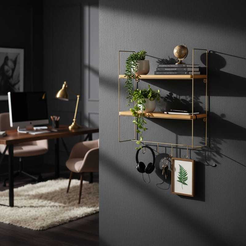 Alvorn vegghylle 58x42 cm - Gull og Natur - Oppbevaring - Hyller - Vegghylle