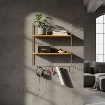 Alvorn vegghylle 58x42 cm - Gull/Natur - Oppbevaring - Hyller - Vegghylle