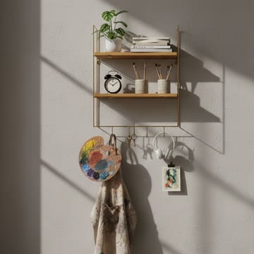 Alvorn vegghylle 58x42 cm - Gull/Natur - Oppbevaring - Hyller - Vegghylle