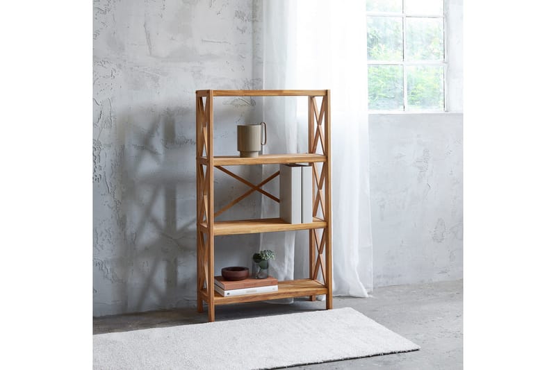 Ayanna Bokhylle 70 cm i Teak - Brun - Oppbevaring - Hyller - Bokhylle