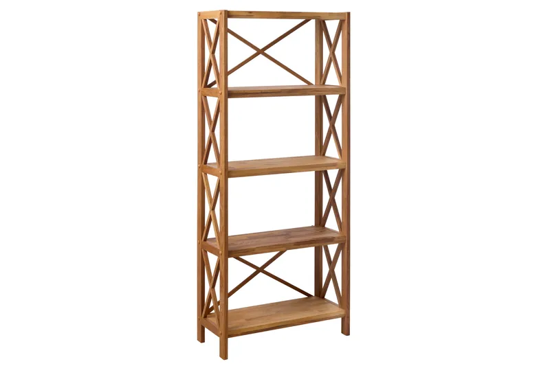 Ayanna Bokhylle 70 cm i Teak, Honningbrun
