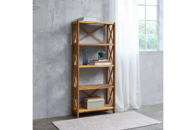 Ayanna Bokhylle 70 cm i Teak - Honningbrun - Oppbevaring - Hyller - Bokhylle