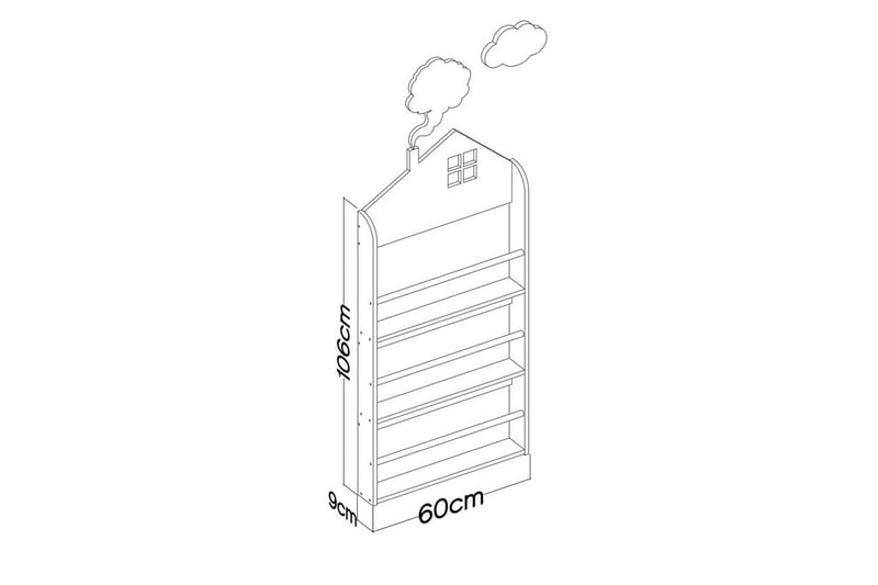 Azienda Bokhylle 60 cm - Lysfarget tre - Oppbevaring - Hyller - Bokhylle