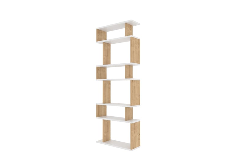 Bates Bokhylle 60 cm - Hvit/Eik - Oppbevaring - Hyller - Bokhylle