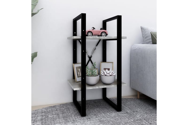 beBasic Bokhylle 2 etasjer grå sonoma 40x30x70 cm konstruert tre - GrÃ¥ - Oppbevaring - Hyller - Bokhylle