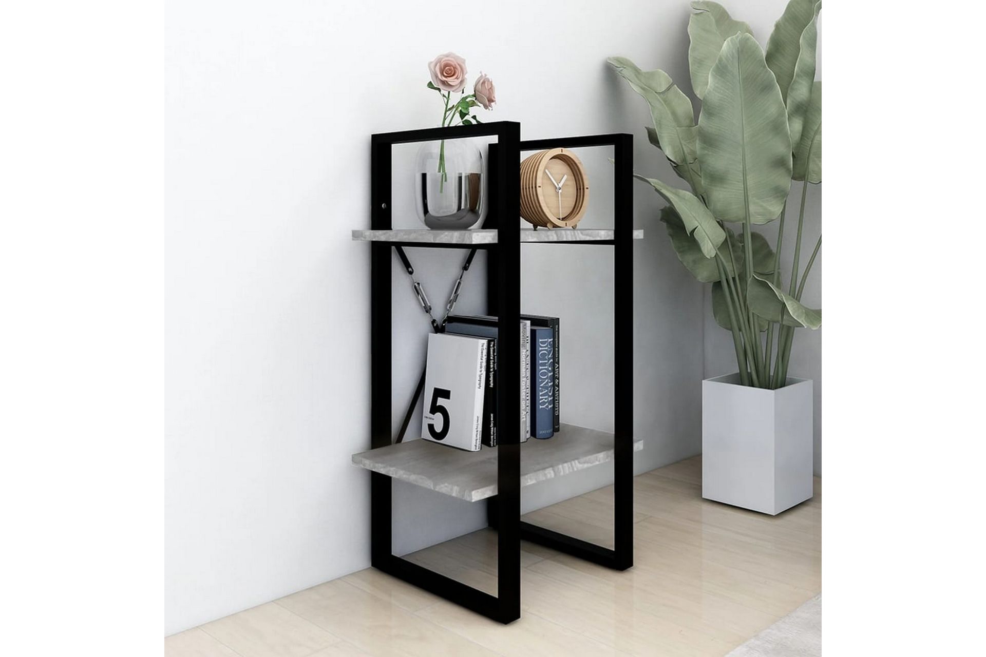 beBasic Bokhylle 2 etasjer grå sonoma 40x30x70 cm konstruert tre - GrÃ¥ - Oppbevaring - Hyller - Bokhylle