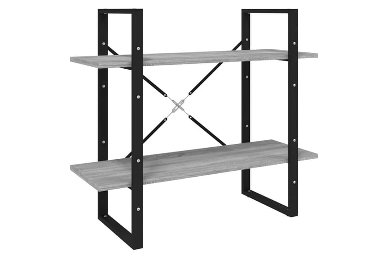beBasic Bokhylle 2 etasjer grå sonoma 80x30x70 cm konstruert tre - GrÃ¥ - Oppbevaring - Hyller - Bokhylle