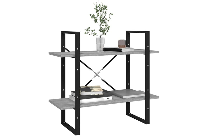 beBasic Bokhylle 2 etasjer grå sonoma 80x30x70 cm konstruert tre - GrÃ¥ - Oppbevaring - Hyller - Bokhylle