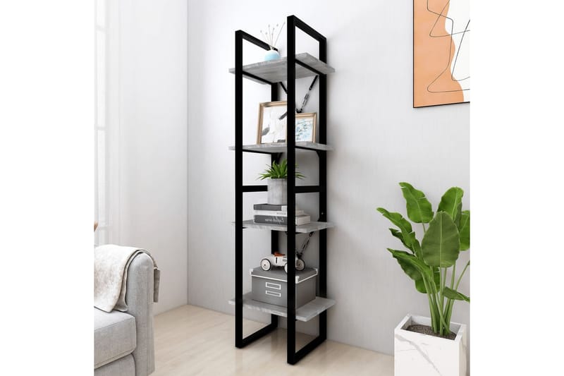 beBasic Bokhylle 4 etasjer grå sonoma 40x30x140 cm konstruert tre - GrÃ¥ - Oppbevaring - Hyller - Bokhylle