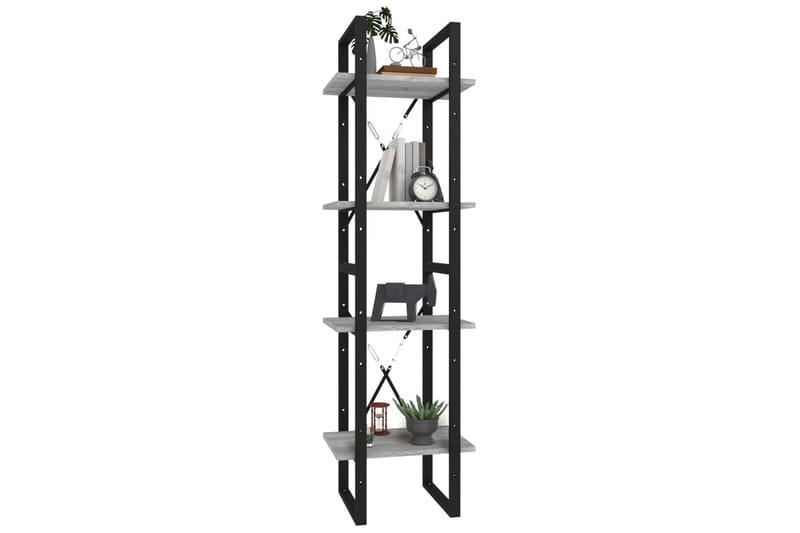 beBasic Bokhylle 4 etasjer grå sonoma 40x30x140 cm konstruert tre - GrÃ¥ - Oppbevaring - Hyller - Bokhylle