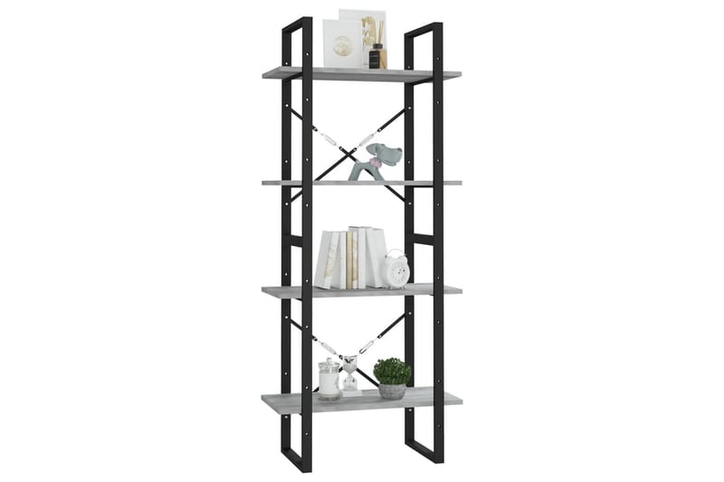 beBasic Bokhylle 4 etasjer grå sonoma 60x30x140 cm konstruert tre - GrÃ¥ - Oppbevaring - Hyller - Bokhylle