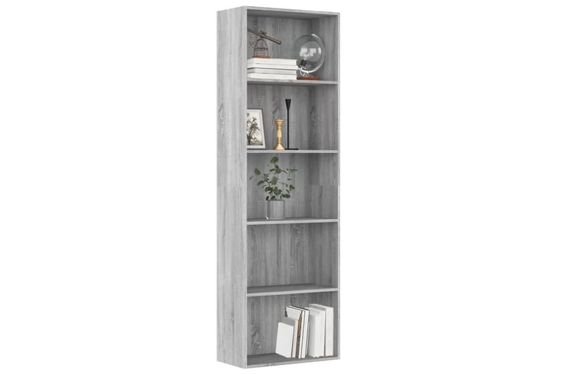 beBasic Bokhylle 5 etasjer grå sonoma 60x30x189 cm konstruert tre - GrÃ¥ - Oppbevaring - Hyller - Bokhylle