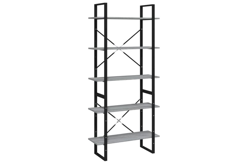 beBasic Bokhylle 5 etasjer grå sonoma 80x30x175 cm konstruert tre - GrÃ¥ - Oppbevaring - Hyller - Bokhylle