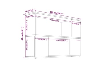 beBasic Bokhylle grå sonoma 100x24x63 cm konstruert tre - GrÃ¥ - Oppbevaring - Hyller - Bokhylle