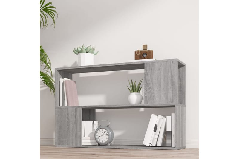 beBasic Bokhylle grå sonoma 100x24x63 cm konstruert tre - GrÃ¥ - Oppbevaring - Hyller - Bokhylle
