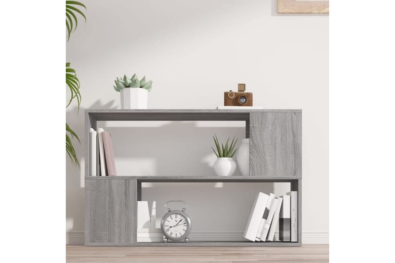 beBasic Bokhylle grå sonoma 100x24x63 cm konstruert tre - GrÃ¥ - Oppbevaring - Hyller - Bokhylle