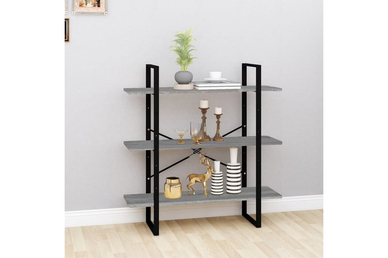 beBasic Bokhylle grå sonoma 100x30x105 cm konstruert tre - GrÃ¥ - Oppbevaring - Hyller - Bokhylle