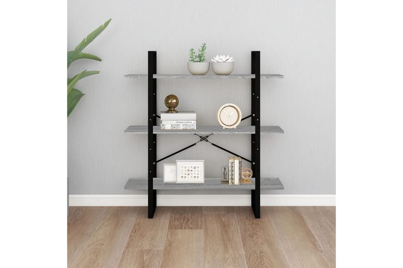 beBasic Bokhylle grå sonoma 100x30x105 cm konstruert tre - GrÃ¥ - Oppbevaring - Hyller - Bokhylle