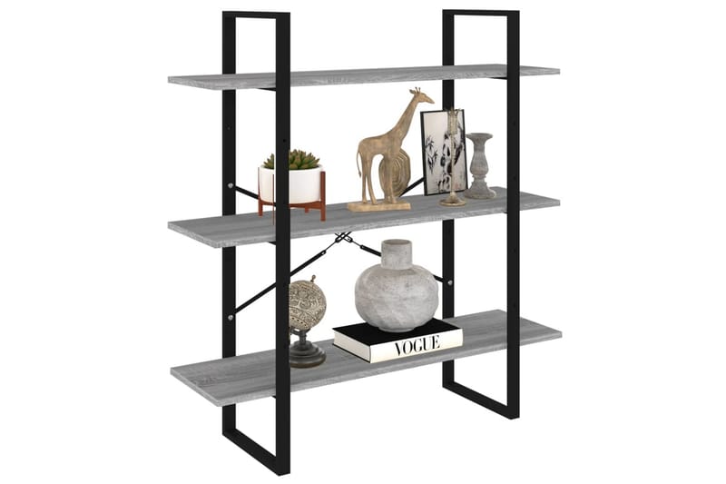 beBasic Bokhylle grå sonoma 100x30x105 cm konstruert tre - GrÃ¥ - Oppbevaring - Hyller - Bokhylle