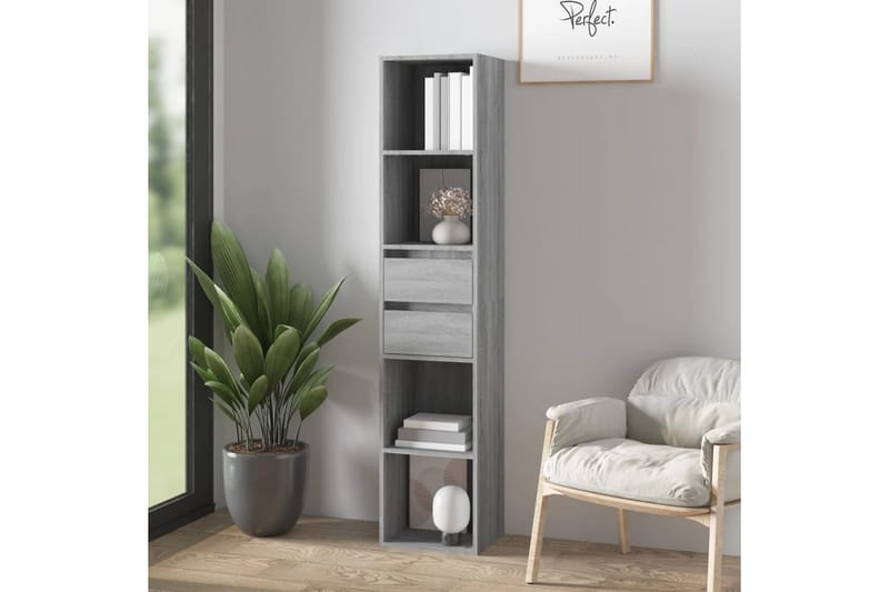 beBasic Bokhylle grå sonoma 36x30x171 cm konstruert tre - GrÃ¥ - Oppbevaring - Hyller - Bokhylle