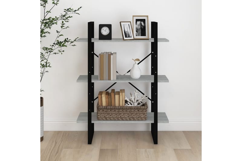 beBasic Bokhylle grå sonoma 80x30x105 cm konstruert tre - GrÃ¥ - Oppbevaring - Hyller - Bokhylle