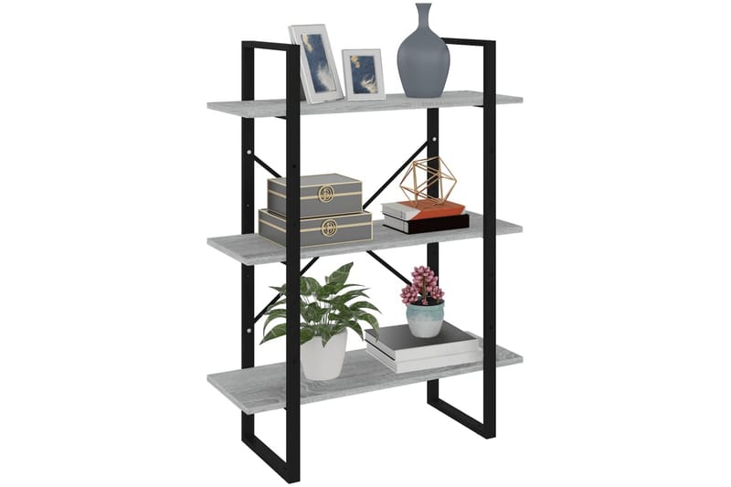 beBasic Bokhylle grå sonoma 80x30x105 cm konstruert tre - GrÃ¥ - Oppbevaring - Hyller - Bokhylle