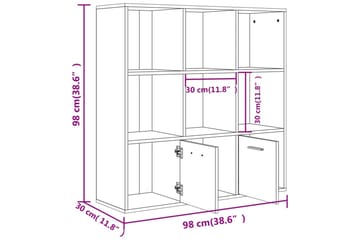 beBasic Bokhylle røkt eik 98x30x98 cm - Brun - Oppbevaring - Hyller - Bokhylle