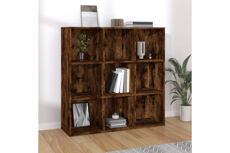beBasic Bokhylle røkt eik 98x30x98 cm - Brun - Oppbevaring - Hyller - Bokhylle