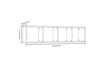 beBasic Bokhylle/TV-benk grå sonoma 143x30x36 cm konstruert tre - GrÃ¥ - Oppbevaring - Hyller - Vegghylle
