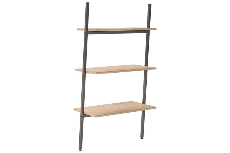 beBasic Stigehylle 3 etasjer lysebrun og svart 64x34x116 cm - Brun - Oppbevaring - Hyller - Stigehylle