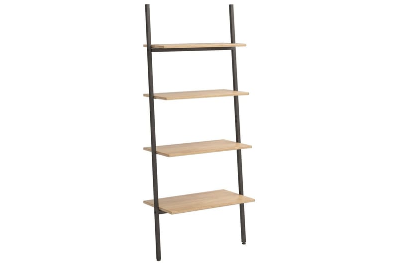 beBasic Stigehylle 4 etasjer lysebrun og svart 64x34x150,5 cm - Brun - Oppbevaring - Hyller - Stigehylle